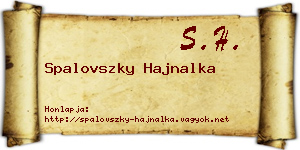 Spalovszky Hajnalka névjegykártya